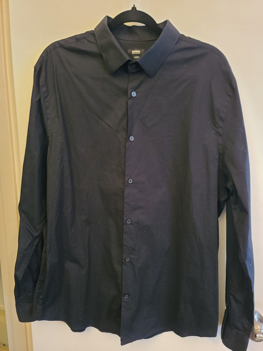 Express Men's Black Extra Slim Fit Dress Shirt